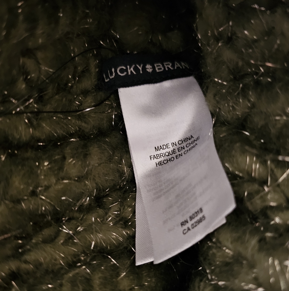 Lucky Brand Olive Green Knit Beanie New With Tags One Size Fits All - Picture 4 of 11